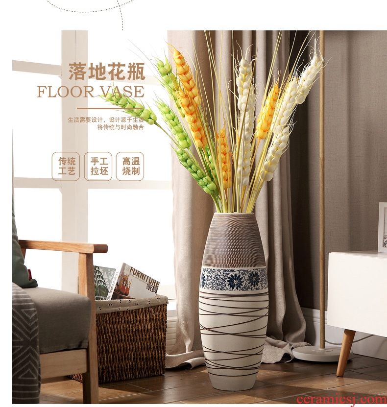 Chinese vase floral inserted dried flower implement hotel villa large landing, the sitting room porch household ceramics restoring ancient ways furnishing articles - 566221312448