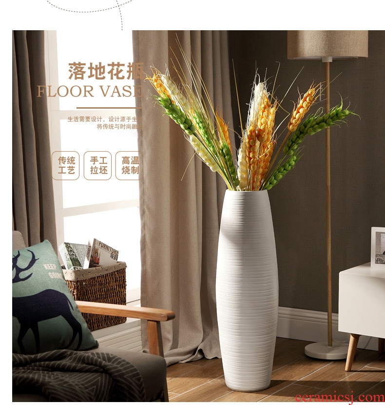 European ceramic vase of large sitting room large I and contracted dry flower, flower POTS villa decorations furnishing articles - 566338693827