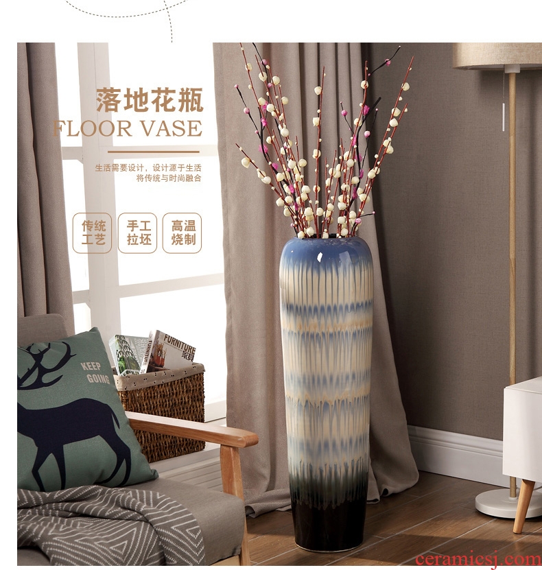 Jingdezhen ceramic furnishing articles adornment that occupy the home sitting room of large vase flower arranging hotel European modern vase - 566223352819