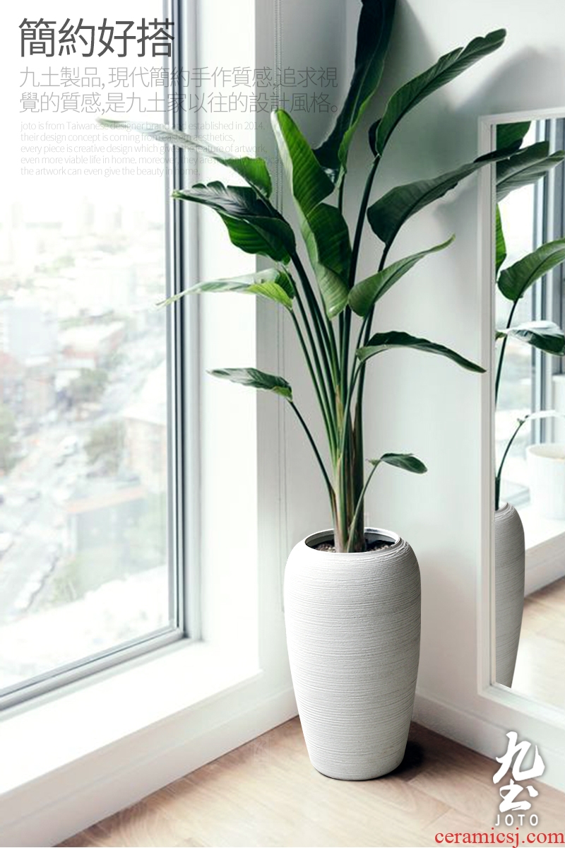 I and contracted Nordic white ceramic furnishing articles sitting room of large vase dried flower decoration flower arranging flower POTS - 578198561872