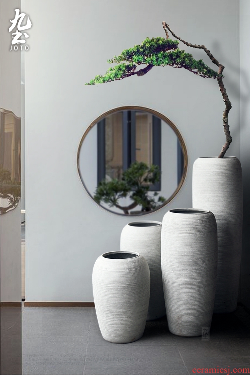 Jingdezhen ceramic flower implement archaize up open piece of large vases, modern home decoration sitting room place flower arrangement - 578198561872