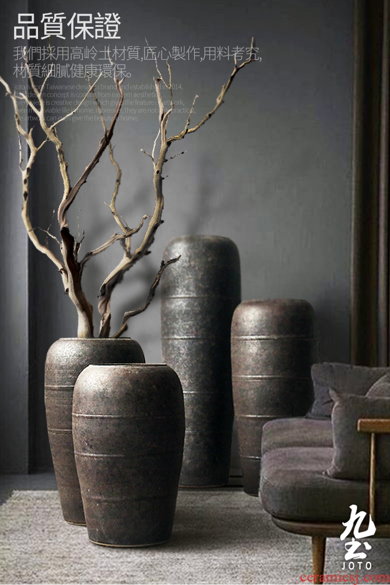 Jingdezhen ceramic vase of large hotel villa covers furnishing articles sitting room porch flower arranging the simulation tree decoration - 578198561872