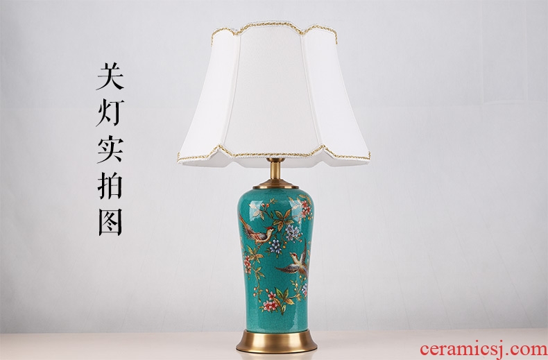 American enamel lamp decoration ceramics art hand - made all copper modern painting of flowers and restoring ancient ways of carve patterns or designs on woodwork sitting room the bedroom of the head of a bed