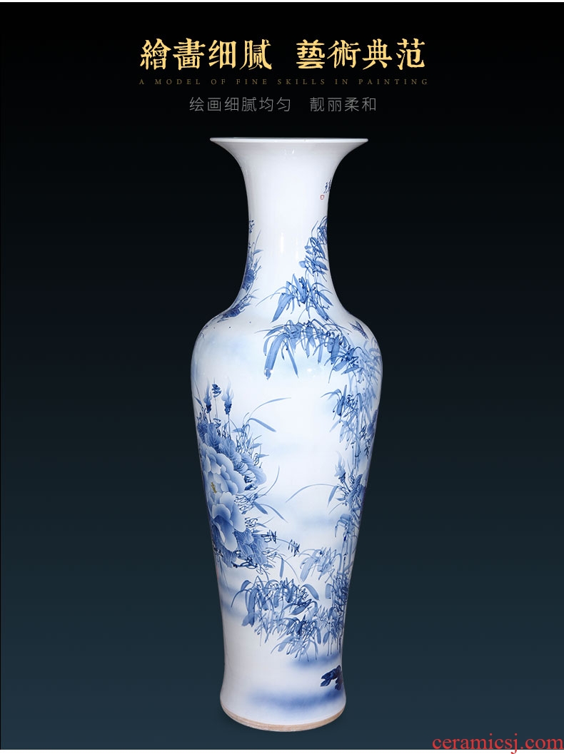 Jingdezhen ceramics craft embossed painting and calligraphy tube of calligraphy and painting scroll of large cylinder vase sitting room office furnishing articles - 596483182685