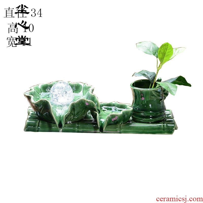 Dust heart ceramic furnishing articles in plutus fountain waterscape sitting room aquarium water atomizing humidifier creative water fittings