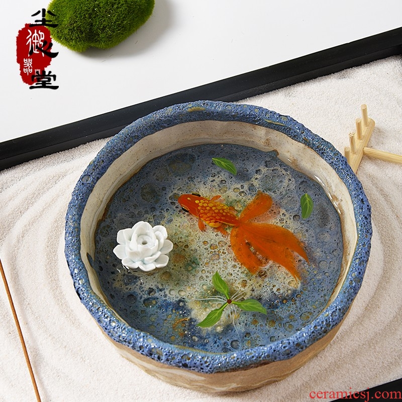 Dust heart hand draw 3 d incense in jingdezhen resin new Chinese style to send home dry landscape painting ceramic incense buner