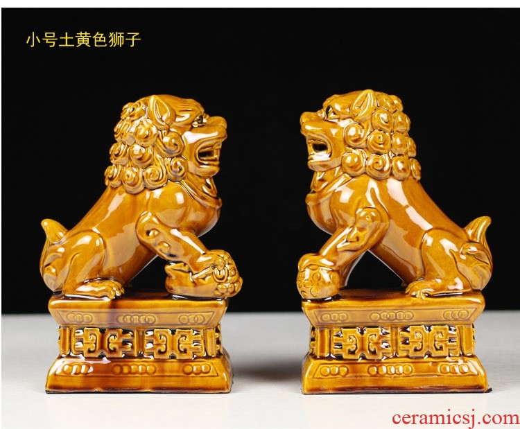 Dust heart ceramic furnishing articles of a pair of tang sancai Leo very handicraft vestibular place feng shui town house to ward off bad luck