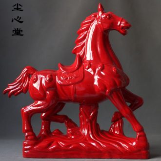 Dust heart horse ceramic Malaysian red hare send BMW horse placed success of feng shui money immediately