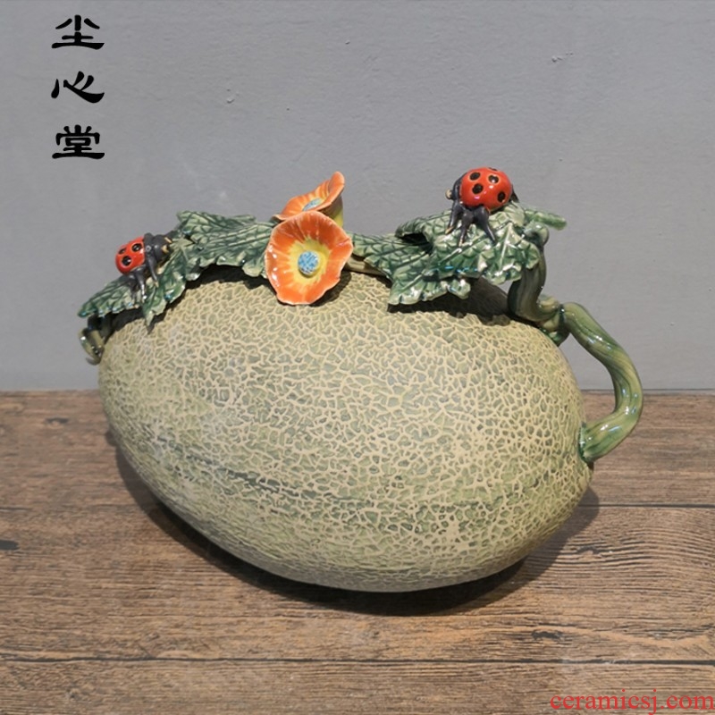 Dust heart sweet cantaloupes fruit ceramic furnishing articles marriage wedding sitting room home decorative arts and crafts