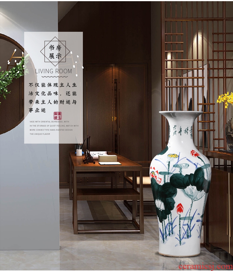 Hotel opening office study Chinese jingdezhen ceramics of large vase flower arrangement sitting room adornment is placed - 576512617365