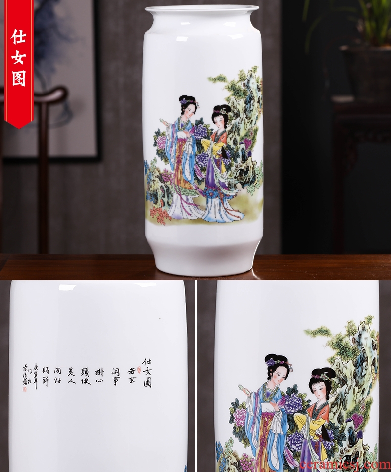 Jingdezhen ceramic big vase furnishing articles hand - made master vase home sitting room decorate a room TV cabinet decoration - 558552869743