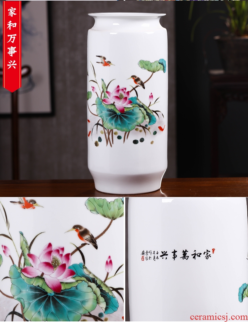 Chinese red large ceramic vase festive wedding pitcher hydroponic high water flower flower vase peony butterfly - 558552869743