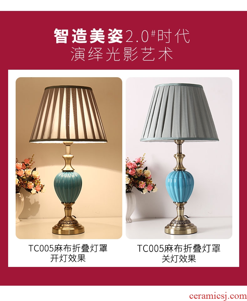 I and contracted light sweet adjustable light ceramic desk lamp of bedroom the head of a bed creative warm light lamp of desk lamp sitting room adornment