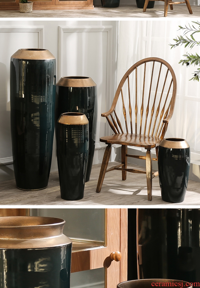 American Chinese drawing modern household ceramic vase restaurant sample room sitting room of large vases, furnishing articles - 576325465407