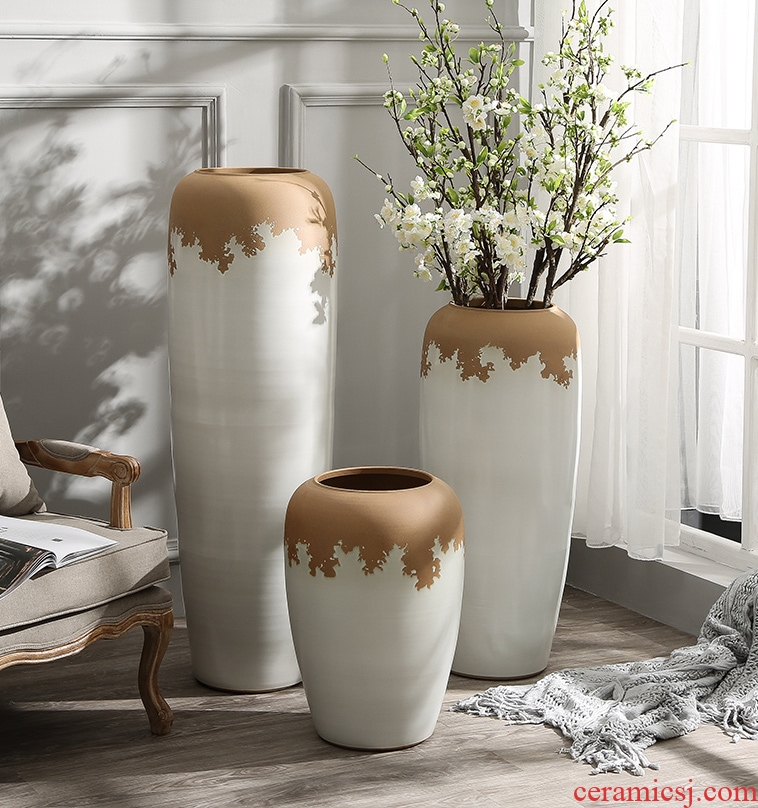 Europe type restoring ancient ways of pottery and porcelain vase of large sitting room dry flower vase hydroponic lucky bamboo home furnishing articles - 576091452252