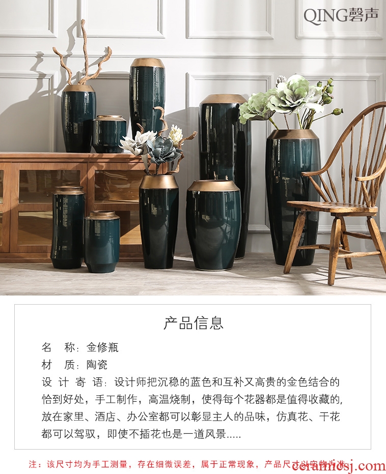 Jingdezhen ceramic flower implement archaize up open piece of large vases, modern home decoration sitting room place flower arrangement - 576325465407