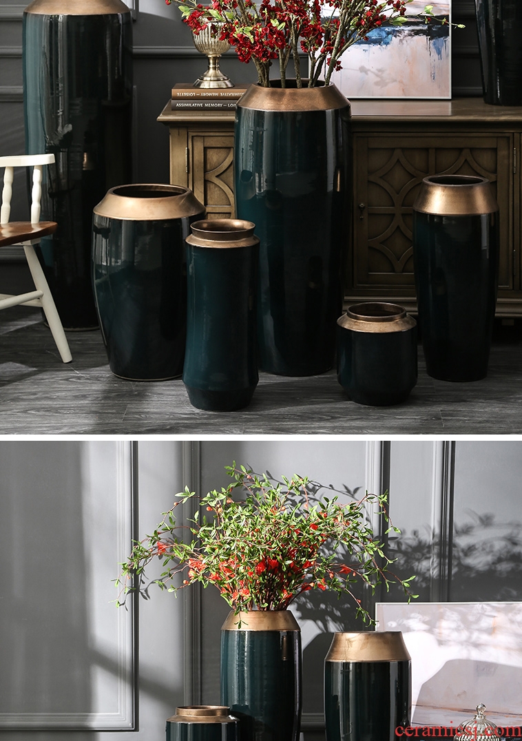 Jingdezhen ceramic flower implement archaize up open piece of large vases, modern home decoration sitting room place flower arrangement - 576325465407