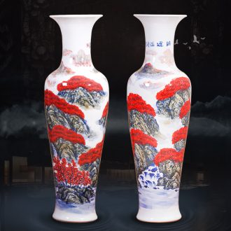 Jingdezhen ceramics hand - made modern landscape painting of large vase of new Chinese style living room TV cabinet porch place
