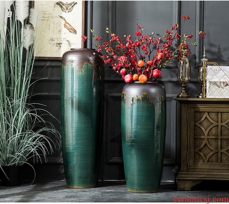 Murphy 's new Chinese large - sized ceramic vases, decorative furnishing articles creative retro sitting room simulation dry flower art flower arranging device - 581432230144