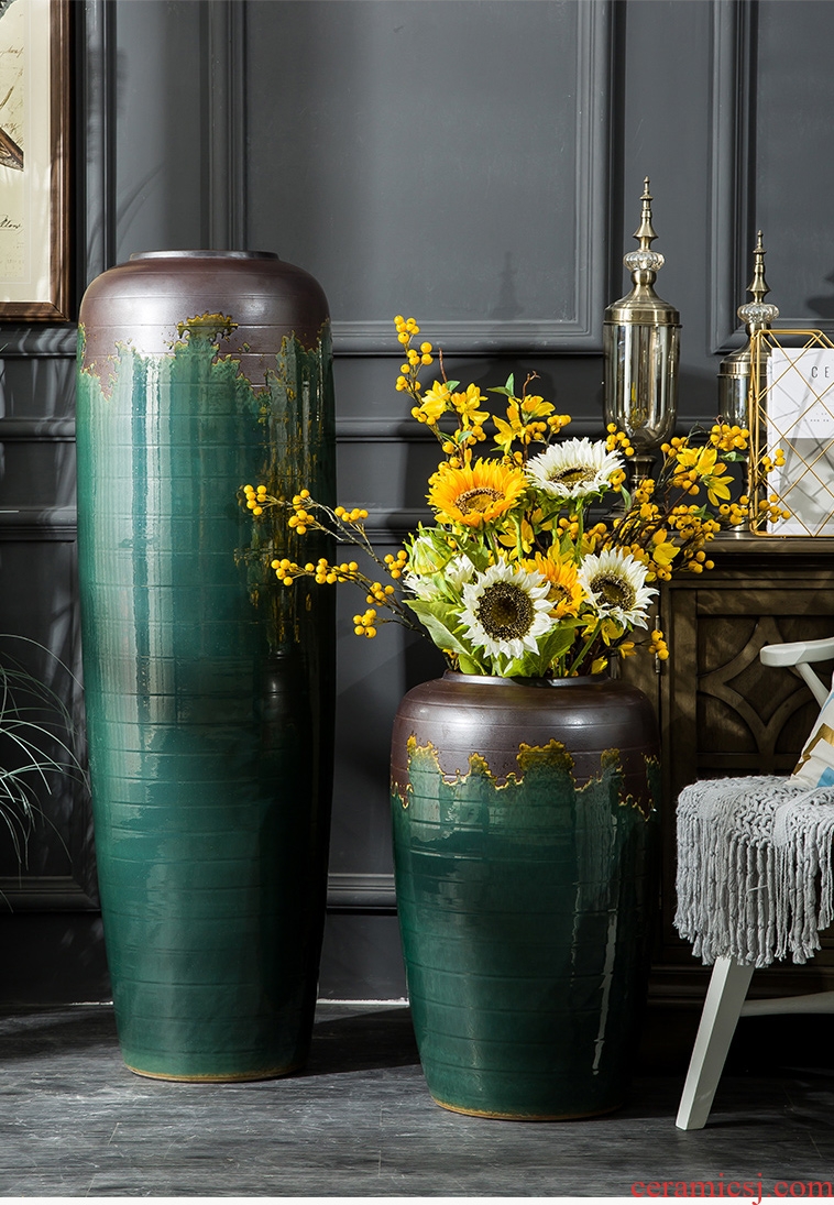 Murphy 's new Chinese large - sized ceramic vases, decorative furnishing articles creative retro sitting room simulation dry flower art flower arranging device - 581432230144