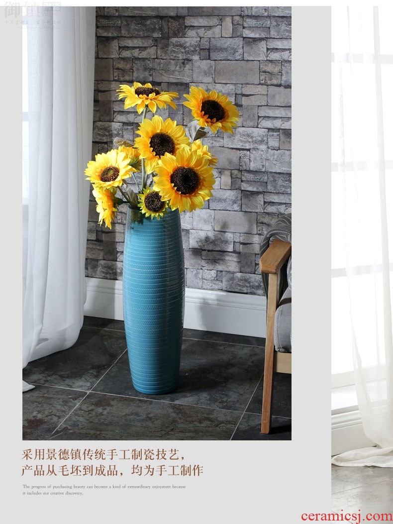 Jingdezhen ceramics hand - made large vases, Chinese style hotel lobby hall decorations furnishing articles business gifts - 596333797885