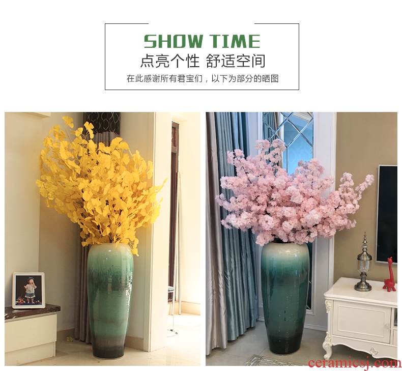 Modern new Chinese style of large vases, jingdezhen ceramics hand - made dried flowers, flower arrangement, the sitting room TV ark, furnishing articles - 579172110912
