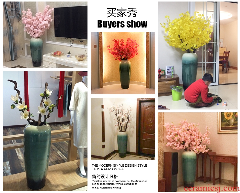 Modern European ceramic vase color glaze up landing vase sitting room hotel villa place big vase retro - 579172110912
