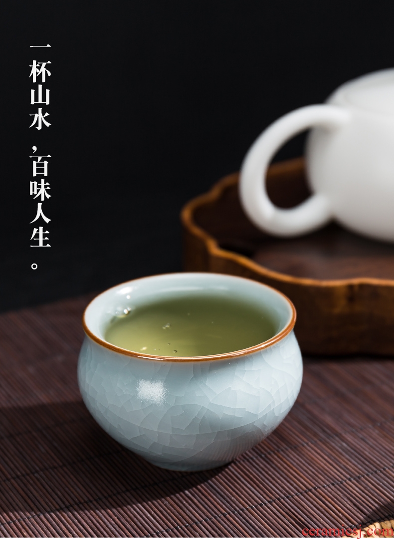 Matte five ancient jun ceramic tea set sample tea cup kung fu masters cup cup your kiln to open small cups to send