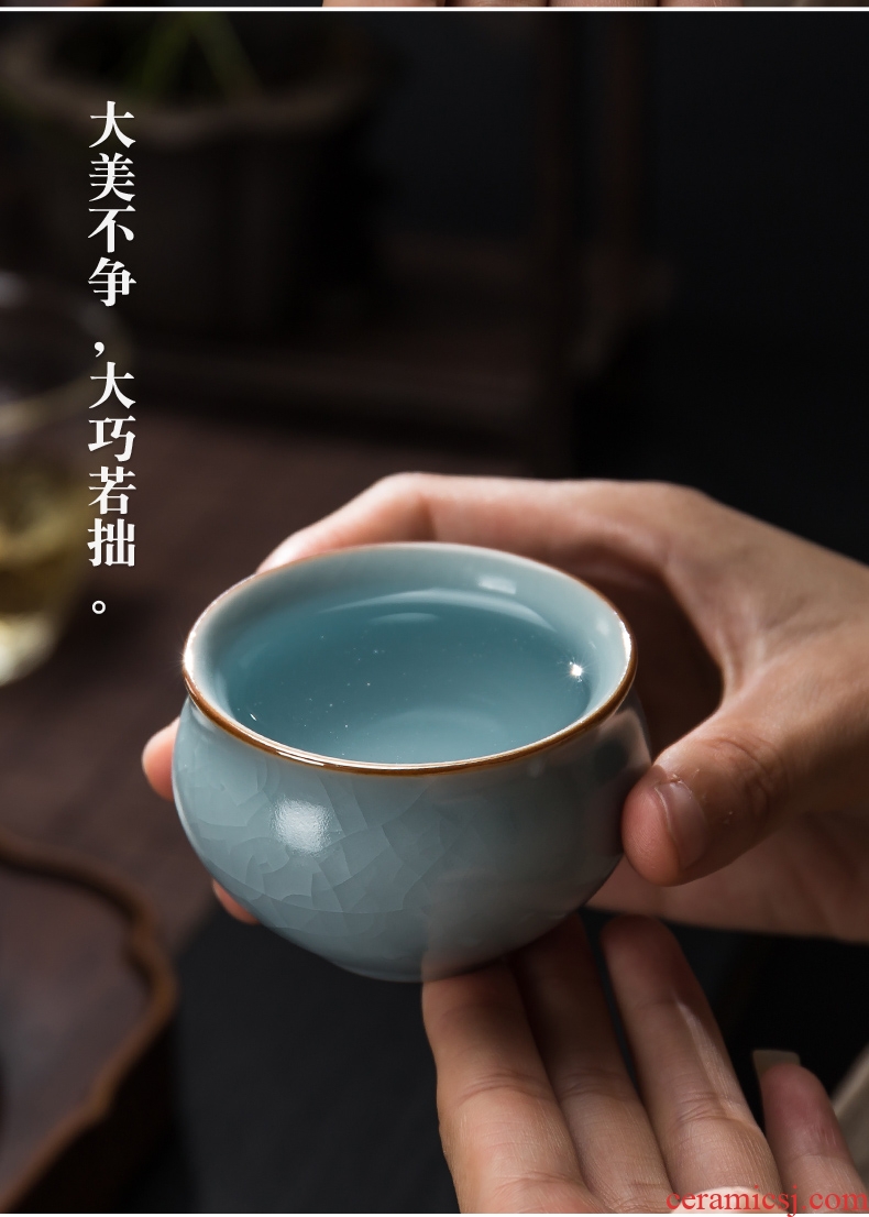 Matte five ancient jun ceramic tea set sample tea cup kung fu masters cup cup your kiln to open small cups to send