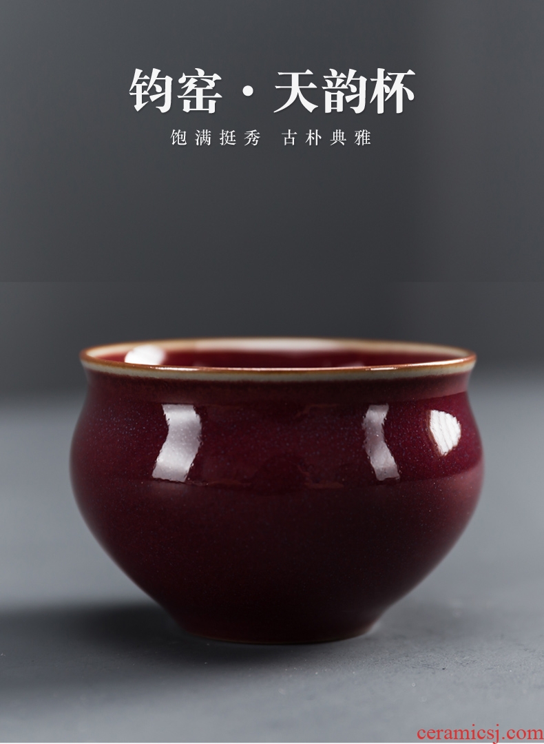 Matte five ancient jun ceramic tea set sample tea cup kung fu masters cup cup your kiln to open small cups to send