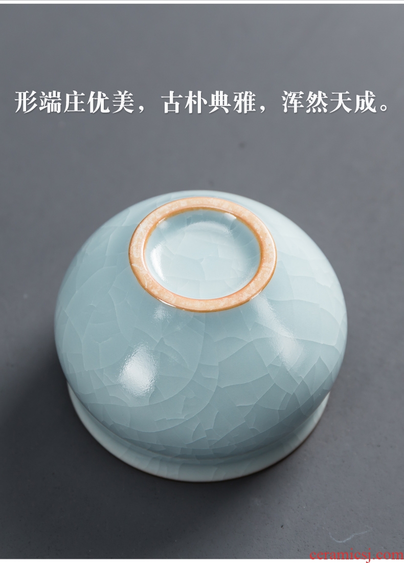 Matte five ancient jun ceramic tea set sample tea cup kung fu masters cup cup your kiln to open small cups to send