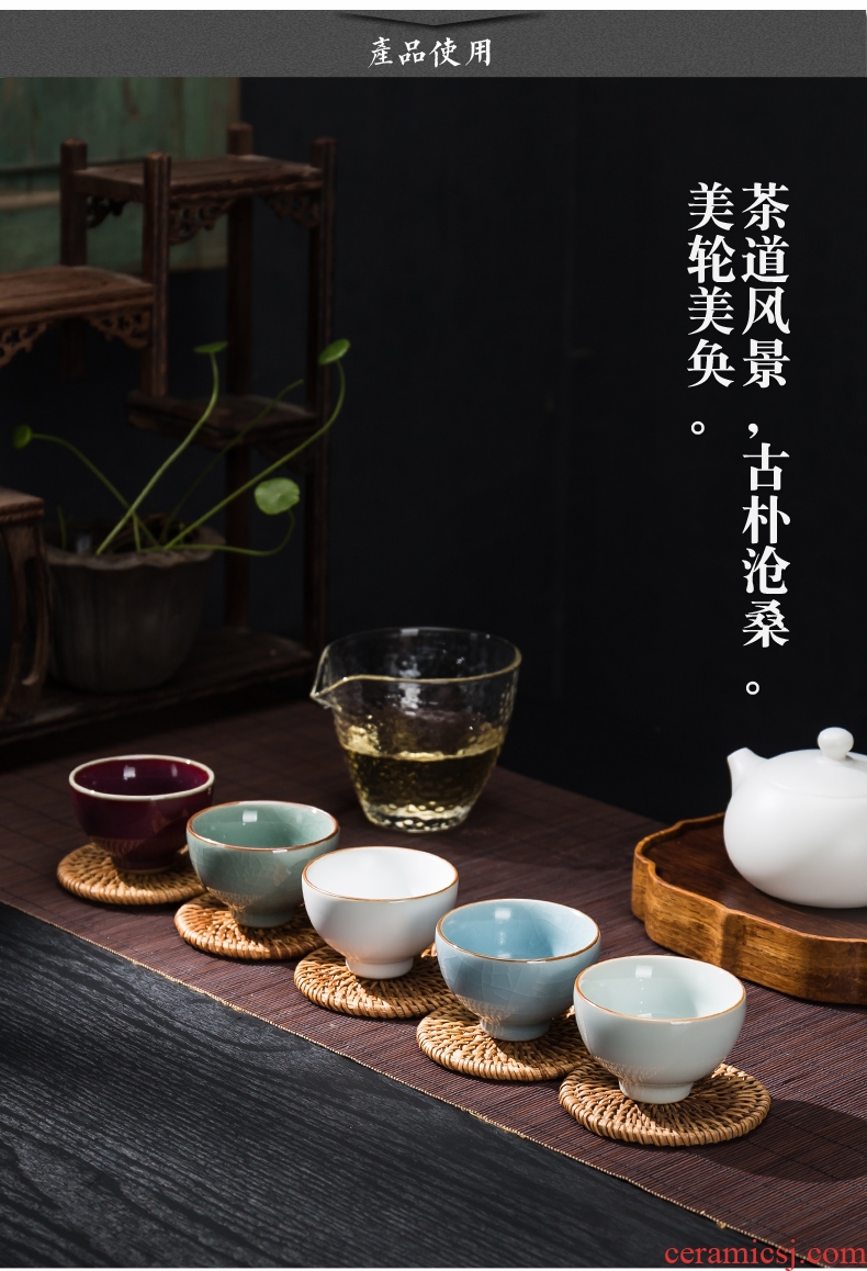 Matte five ancient jun ceramic tea set sample tea cup kung fu masters cup cup your kiln to open small cups to send