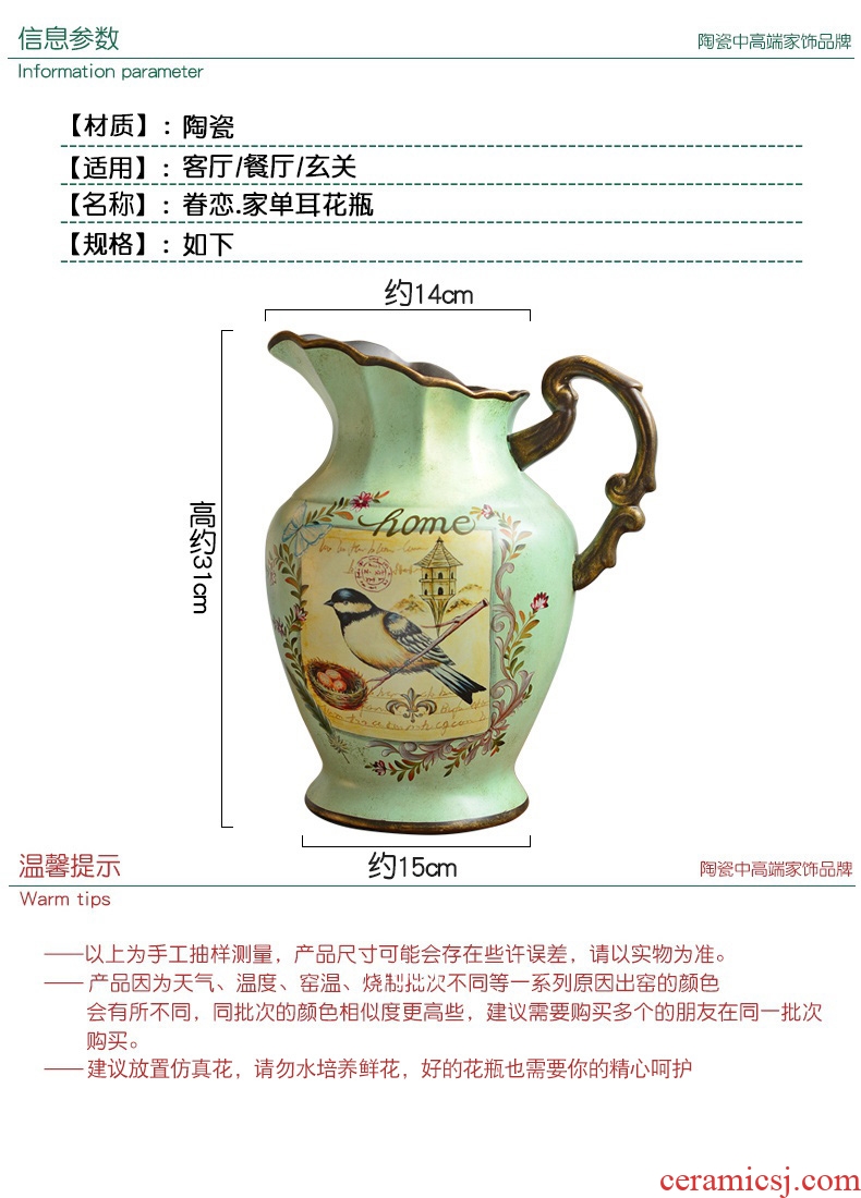 Jingdezhen ceramics pastel landscapes of large vases, Chinese style living room home TV ark adornment furnishing articles - 570359810565