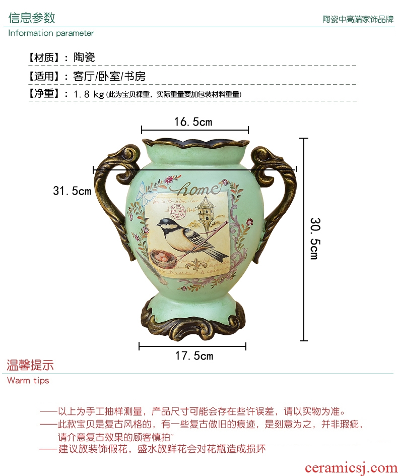 Jingdezhen ceramics sitting room big vase hand carved harbinger figure sitting room landing large household furnishing articles - 555419390323