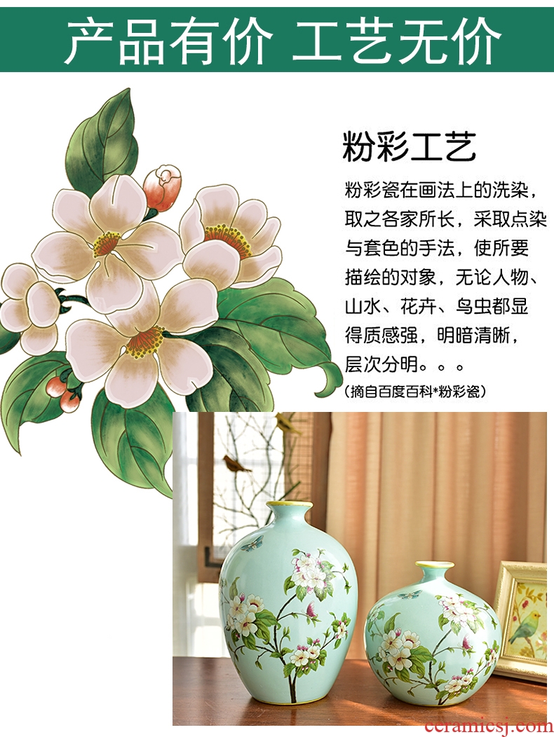 Murphy American country handmade ceramic vases, new Chinese style living room TV cabinet wine cabinet decoration hydroponic flower arranging furnishing articles