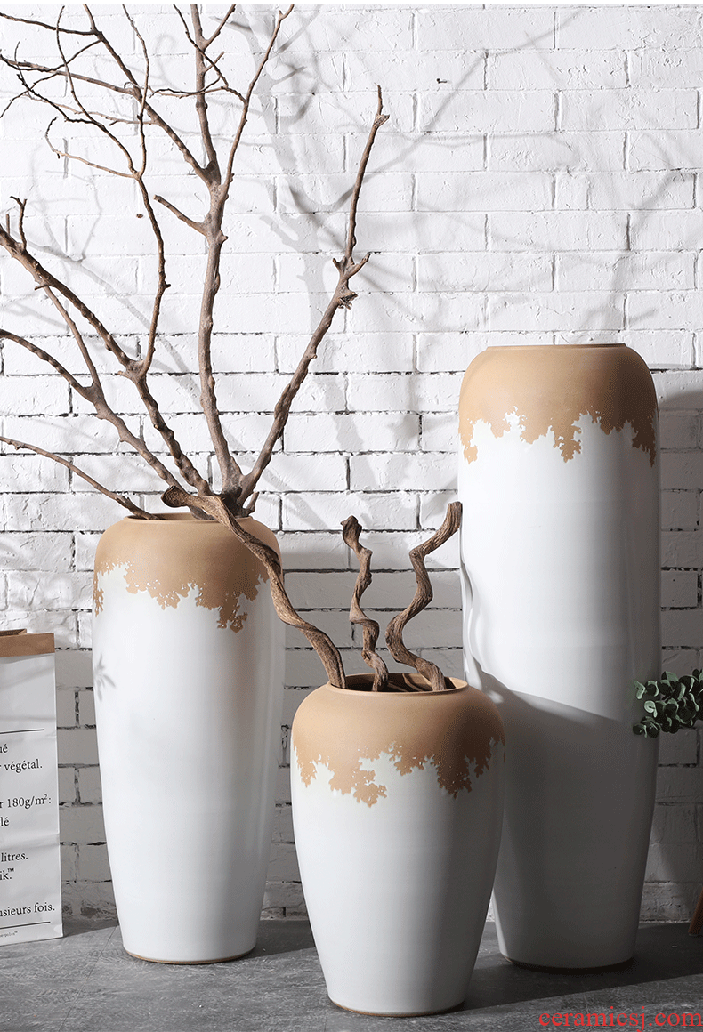 The sitting room of large vase continental contracted and I jingdezhen ceramics dried flowers, flower arrangement, household act The role ofing is tasted furnishing articles - 577314980001