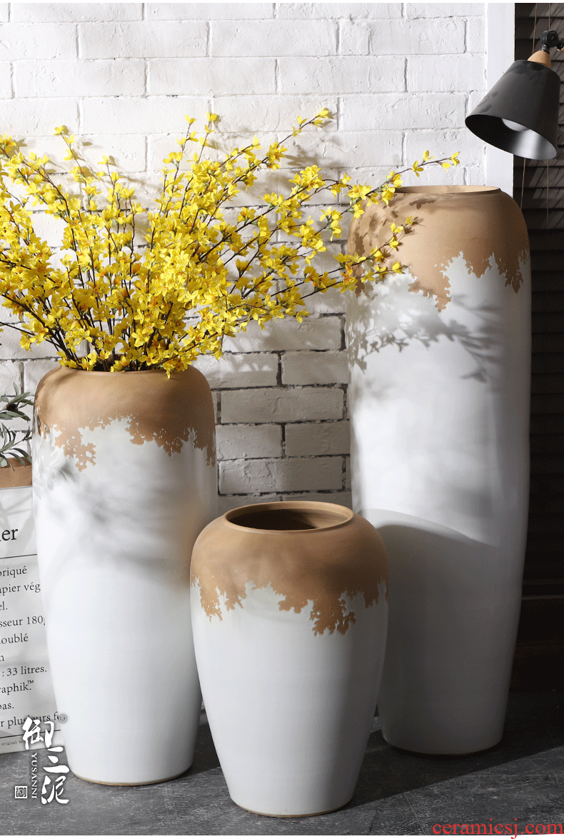 Jingdezhen ceramic large ancient vase POTS hotel flower arranging furnishing articles I and contracted sitting room be born big planter - 577314980001