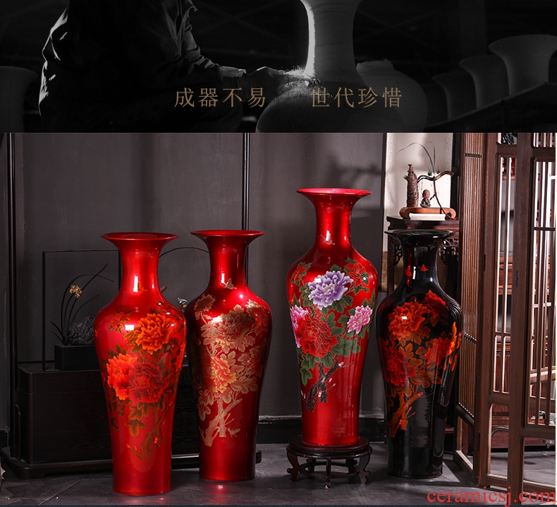 Dried flower vase furnishing articles sitting room flower arrangement of jingdezhen ceramic industry wind restoring ancient ways pottery flower implement European landing - 531571718073