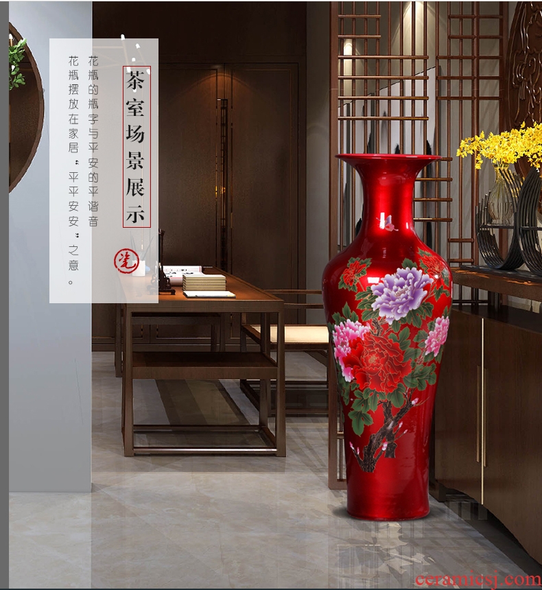 Dried flower vase furnishing articles sitting room flower arrangement of jingdezhen ceramic industry wind restoring ancient ways pottery flower implement European landing - 531571718073