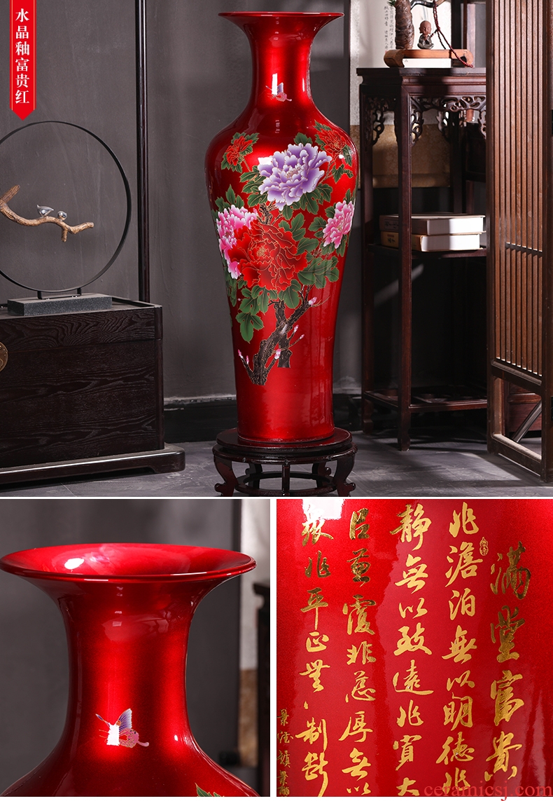 Dried flower vase furnishing articles sitting room flower arrangement of jingdezhen ceramic industry wind restoring ancient ways pottery flower implement European landing - 531571718073