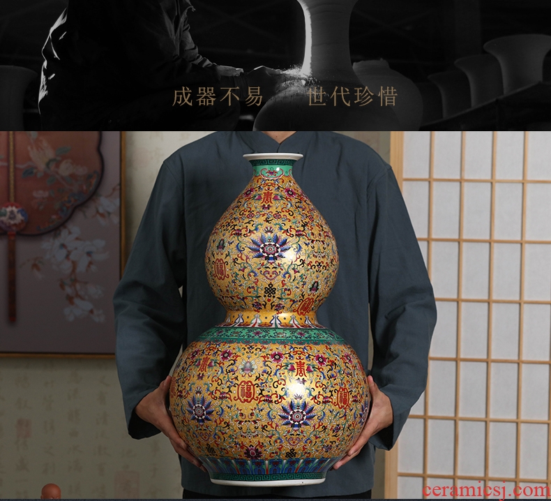 Ground vase large rural Chinese style restoring ancient ways is inserted dried flowers coarse pottery sitting room hotel villa clay ceramic furnishing articles - 581142585488