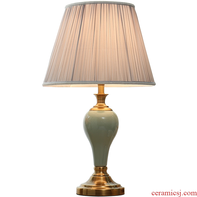 American ceramic small table lamp of bedroom the head of a bed idea marriage room warm European contracted and contemporary Nordic light lamps and lanterns of luxury