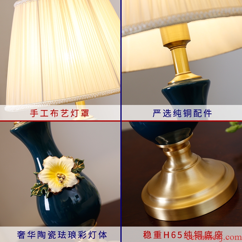 European - style bedroom berth lamp creative household contracted and I study living room warm creative ceramic table lamps and lanterns