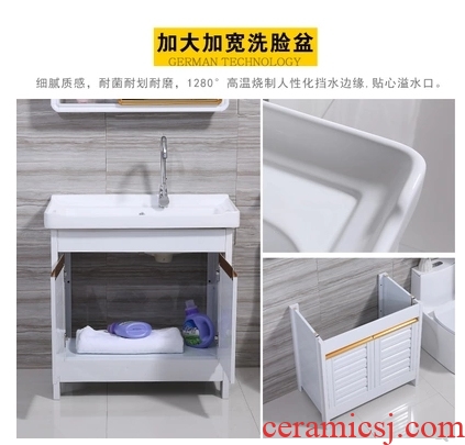 Wash tub ceramic balcony sink with rub garment board basin small balcony sink with washboard washbasin washing