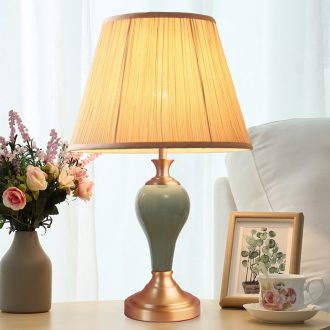 American ceramic desk lamp full contracted cooper and I sitting room, study of bedroom the head of a bed sweet carried a warm light household decoration