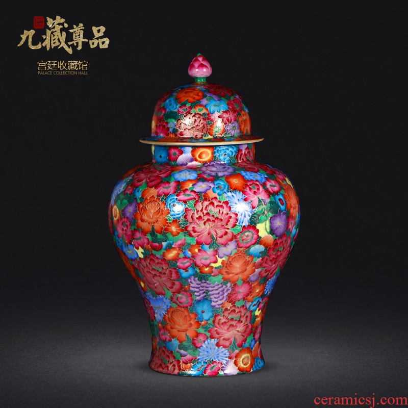 Jingdezhen porcelain vases, antique hand-painted general famille rose colour thread can collect ornament gift porcelain