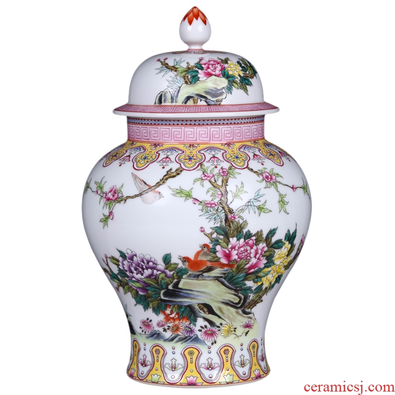 Jingdezhen ceramics industry general antique hand-painted pastel flowers have fragrance can sitting room adornment crafts