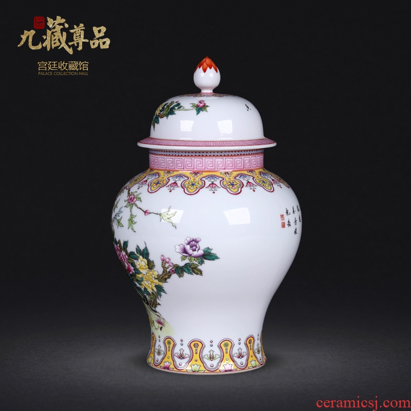 Jingdezhen ceramics industry general antique hand-painted pastel flowers have fragrance can sitting room adornment crafts
