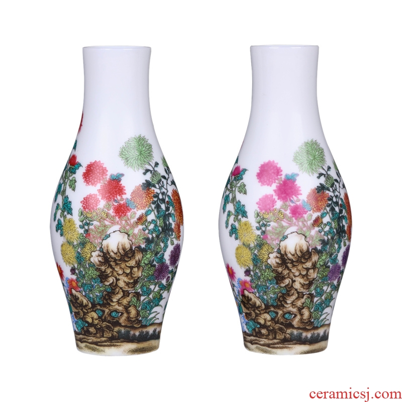 Jingdezhen ceramics imitation qing qianlong colored enamel enamel ten treasure sitting room porch decoration penjing collection