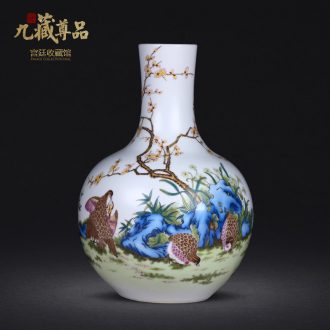Jingdezhen ceramics hand-painted means safe bamboo vase flower arranging home sitting room manual art handicraft furnishing articles